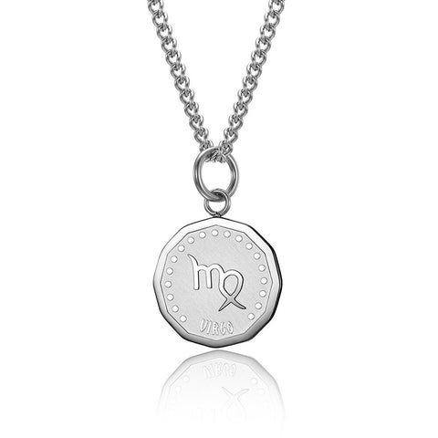 12 Zodiac Signs Constellations Pendant Necklace For Women Men Birthday Gift Stainless Steel Jewelry Virgo Cancer Aries Gemini