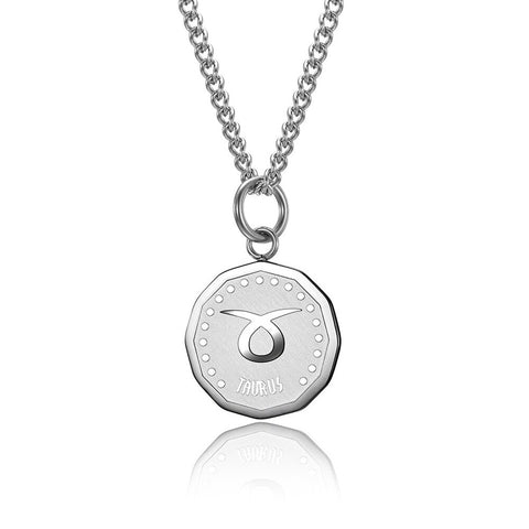 12 Zodiac Signs Constellations Pendant Necklace For Women Men Birthday Gift Stainless Steel Jewelry Virgo Cancer Aries Gemini