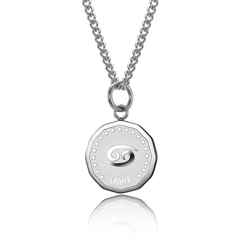 12 Zodiac Signs Constellations Pendant Necklace For Women Men Birthday Gift Stainless Steel Jewelry Virgo Cancer Aries Gemini