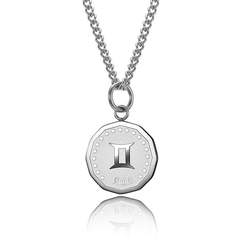 12 Zodiac Signs Constellations Pendant Necklace For Women Men Birthday Gift Stainless Steel Jewelry Virgo Cancer Aries Gemini