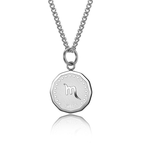 12 Zodiac Signs Constellations Pendant Necklace For Women Men Birthday Gift Stainless Steel Jewelry Virgo Cancer Aries Gemini