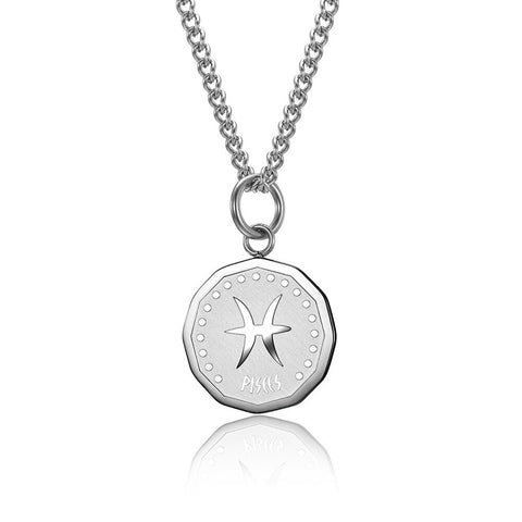 12 Zodiac Signs Constellations Pendant Necklace For Women Men Birthday Gift Stainless Steel Jewelry Virgo Cancer Aries Gemini