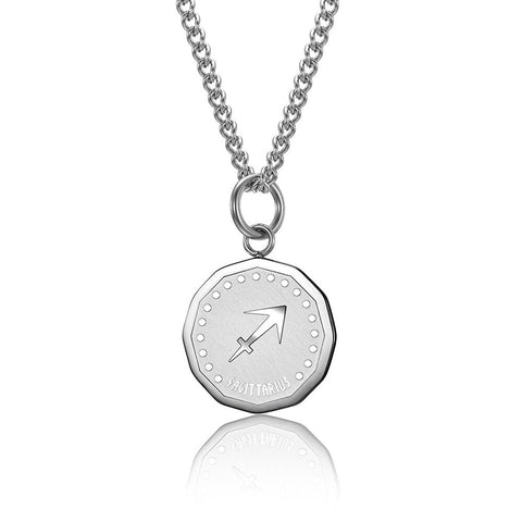 12 Zodiac Signs Constellations Pendant Necklace For Women Men Birthday Gift Stainless Steel Jewelry Virgo Cancer Aries Gemini