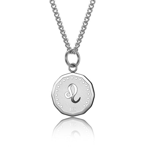 12 Zodiac Signs Constellations Pendant Necklace For Women Men Birthday Gift Stainless Steel Jewelry Virgo Cancer Aries Gemini