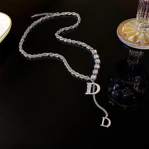Fashion Trend Unique Design Elegant Delicate Pink Love Zircon Clavicle Necklace Women Charms Female Jewelry Party Gift
