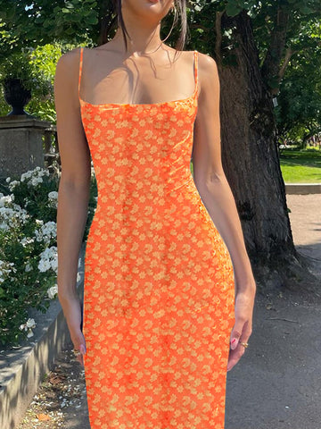 Ainifier Cutout Backless Sexy Sleeveless Split Cocktail Dress Bodycon Spaghetti Strap Women's Clothing 2023 Long Dresses Party