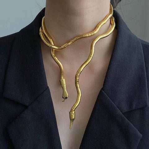 CANPEL Trendy Jewelry Snake Necklace Hot Selling Personality Design Soft Metal Necklace For Women Party Gift