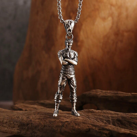 Classic Mythical Character Scarlet Wings Holy Sword Archangel Michael Pendant Necklace for Men Ladies Daily Cycling Wear Jewelry