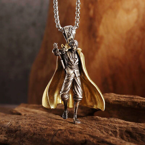 Classic Mythical Character Scarlet Wings Holy Sword Archangel Michael Pendant Necklace for Men Ladies Daily Cycling Wear Jewelry