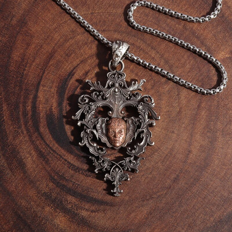 Classic Mythical Character Scarlet Wings Holy Sword Archangel Michael Pendant Necklace for Men Ladies Daily Cycling Wear Jewelry