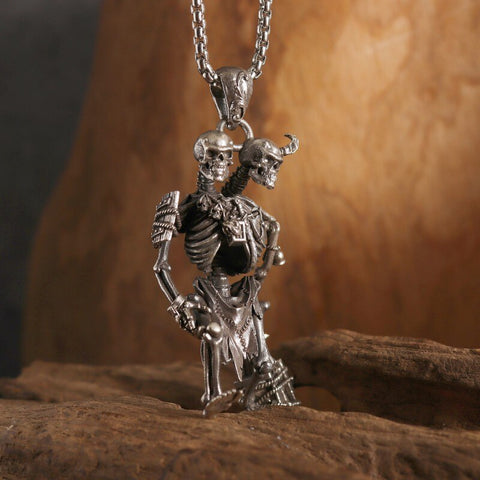 Classic Mythical Character Scarlet Wings Holy Sword Archangel Michael Pendant Necklace for Men Ladies Daily Cycling Wear Jewelry