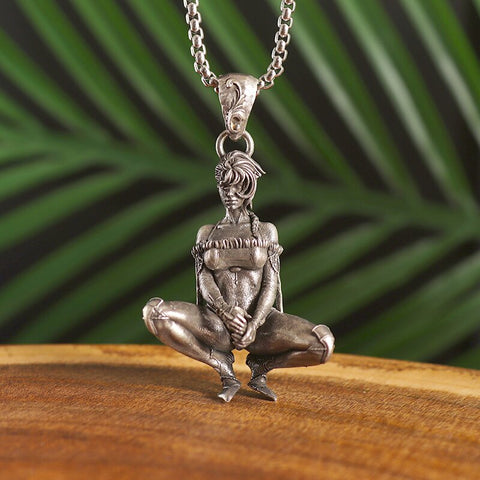 Classic Mythical Character Scarlet Wings Holy Sword Archangel Michael Pendant Necklace for Men Ladies Daily Cycling Wear Jewelry