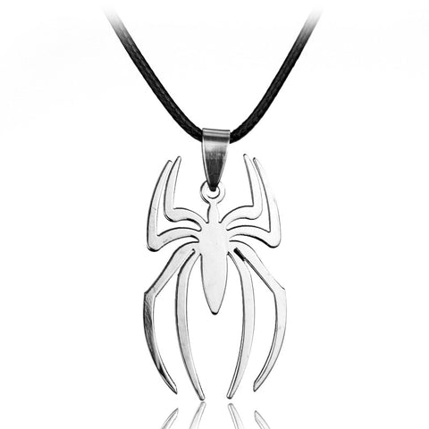 Cosplay Fashion Spider Halloween Pendants Round Cross Chain Short Long Mens Womens Silver Color Necklace Jewelry Gift