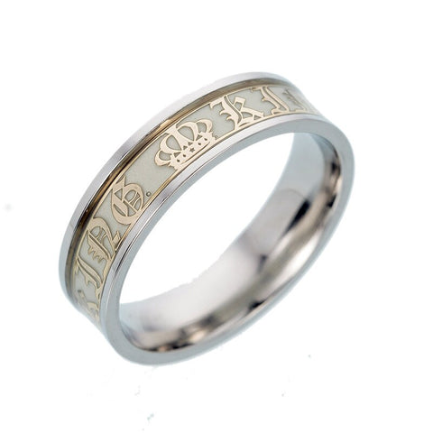 Daicy Factory Hot Selling Queen Stainless Steel Material Cheap High Polish Night Lights Band Ring Wholesale