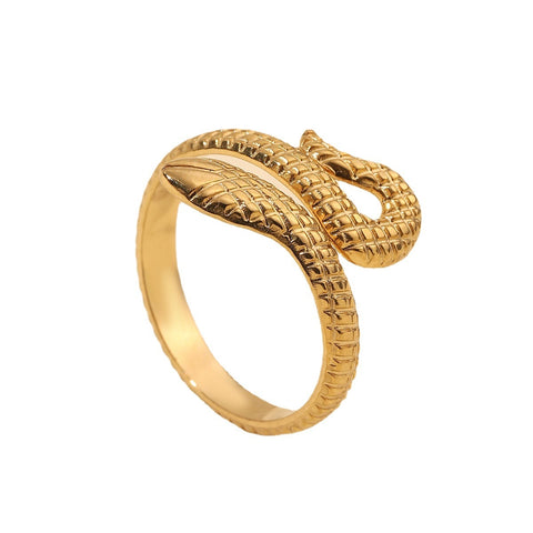 Daicy Hot Sale High Quality Beautiful Opening Adjustable Size Pvd Gold Plated Stainless Steel Woman Snake Ring