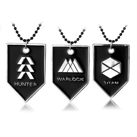 FPS Game Destiny 2 Necklace Black Titan Hunter Figure The Same Pendant Choker Game Fans Cosplay Gift Jewelry For Women Men