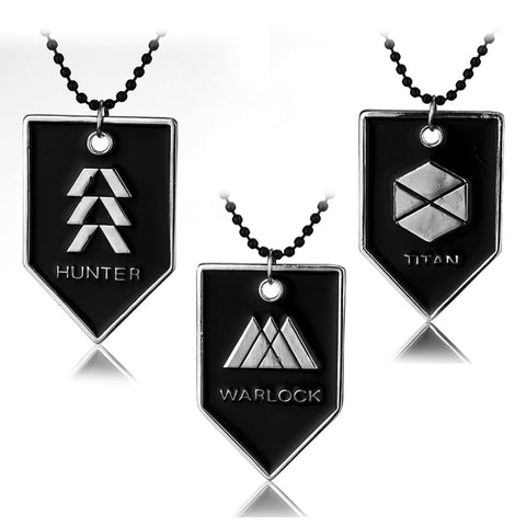 FPS Game Destiny 2 Necklace Black Titan Hunter Figure The Same Pendant Choker Game Fans Cosplay Gift Jewelry For Women Men