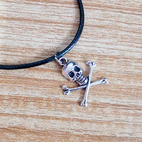 Fashion Skull Pendant Necklace For Women Vintage Black Leather Choker Steampunk Goth Gothic Charms Jewelry Accessories