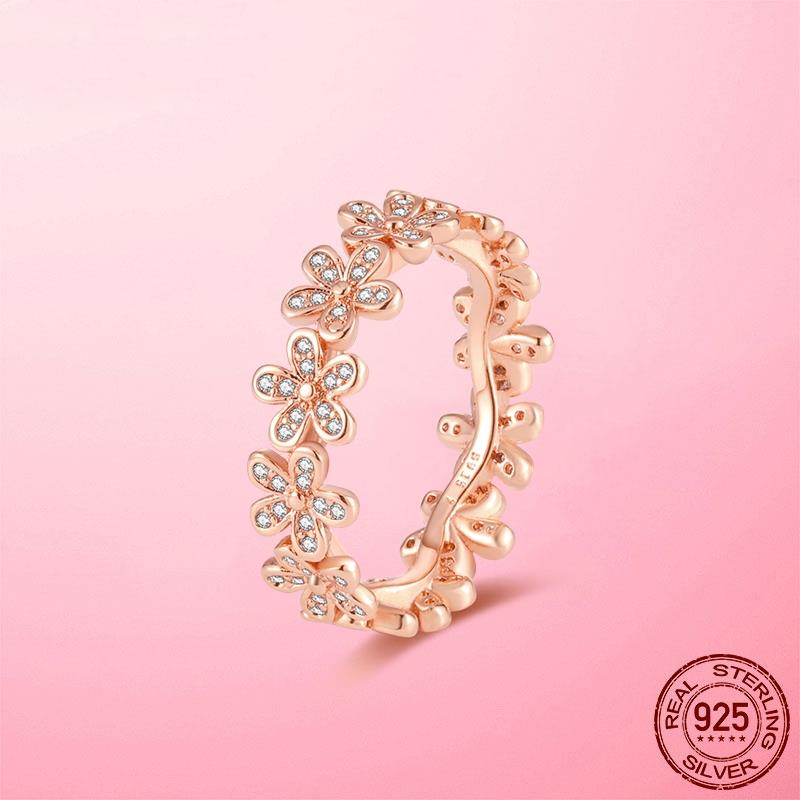 Hot Sale 925 Silver Stackable infinite Heart Daisy Flower Ring For Women Original Silver 925 Rings Brand Jewelry Gift