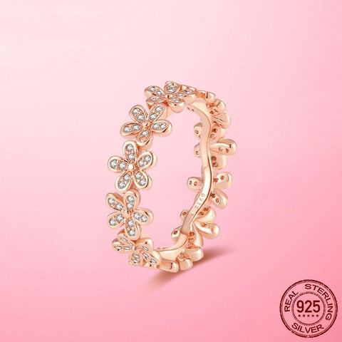 Hot Sale 925 Silver Stackable infinite Heart Daisy Flower Ring For Women Original Silver 925 Rings Brand Jewelry Gift