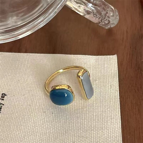 INS Minimalist Silver Color Irregular Wrinkled Surface Finger Rings Creative Geometric Punk Opening Ring for Women Girls Jewelry