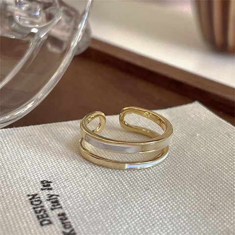 INS Minimalist Silver Color Irregular Wrinkled Surface Finger Rings Creative Geometric Punk Opening Ring for Women Girls Jewelry