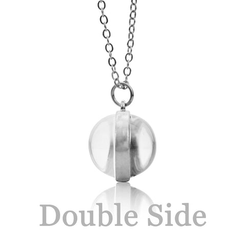 Ice and Fire Phoenix  Aurora Necklaces Double Sided Glass Ball Pendant Fashion Chains Necklace Women Men Cool Jewelry