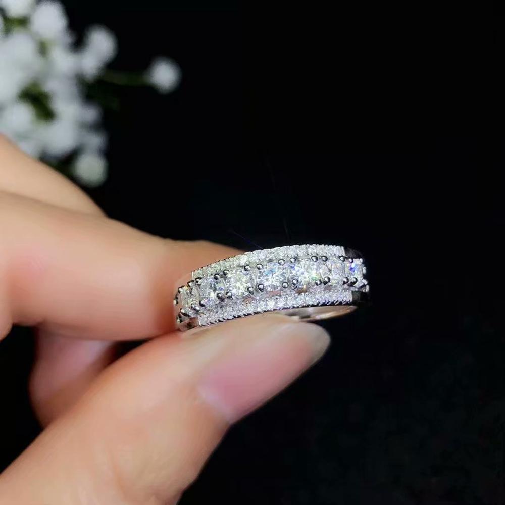 Moissanite Rings Beautiful Thread Rings 925 Sterling Silver Diamond Rings Fashion Jewelry for women