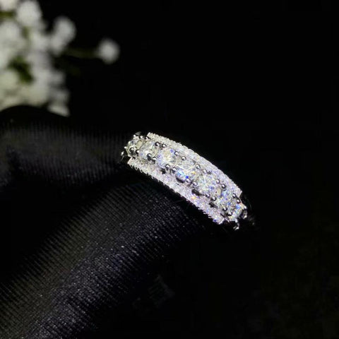 Moissanite Rings Beautiful Thread Rings 925 Sterling Silver Diamond Rings Fashion Jewelry for women