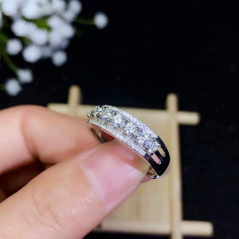 Moissanite Rings Beautiful Thread Rings 925 Sterling Silver Diamond Rings Fashion Jewelry for women