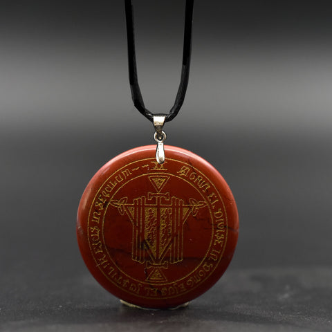 Natural obsidian pendant Necklace  Solomon amulet pendant Solomon magic circle aura runes Natural Amethyst Pendant Necklace