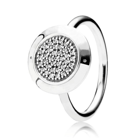 Original Pave Two-tone Signature Circles Hearts Of Halo Eternity Entwined Ring Fit 925 Sterling Silver Ring Europe Jewelry