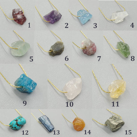 Raw Aquamarine March Birthstone Necklace Throat Chakra Crystal Healing Rough Gemstone Boho Style