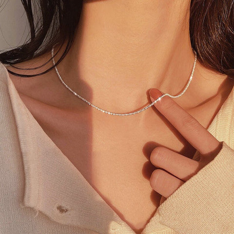 Silver Color Cute Animal Balloon Dog Necklace Creative Pendant Sparkling Clavicle Chain Necklace Ladies Girl Gift Fine Jewelry