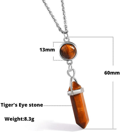 Simple Sun Moon Choker Necklace Natural Stone Hexagonal Column Necklaces Pendants Fashion Bullet Crystal Necklace Women Jewelry