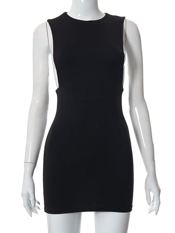 Sleeveless Sexy Bodycon Mini Dress Women 2023 Summer Fashion Black Tight Short Tank Dresses Female African Party Club Outfits