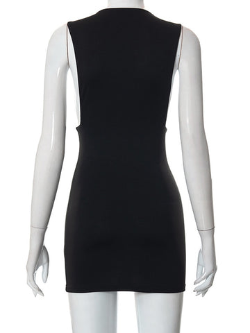 Sleeveless Sexy Bodycon Mini Dress Women 2023 Summer Fashion Black Tight Short Tank Dresses Female African Party Club Outfits