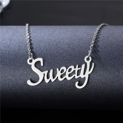 Stainless steel name necklace female zodiac necklace personality letters clavicle chain