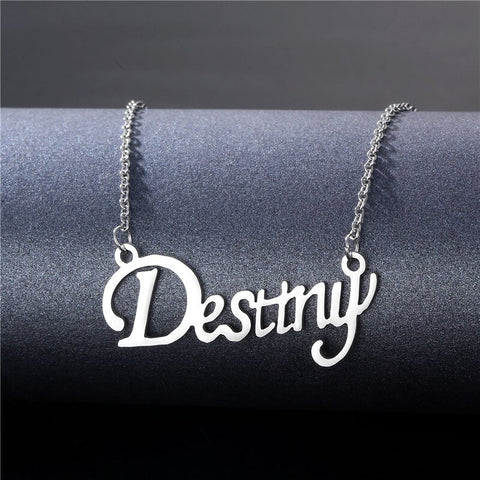 Stainless steel name necklace female zodiac necklace personality letters clavicle chain