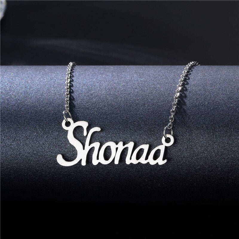 Stainless steel name necklace female zodiac necklace personality letters clavicle chain