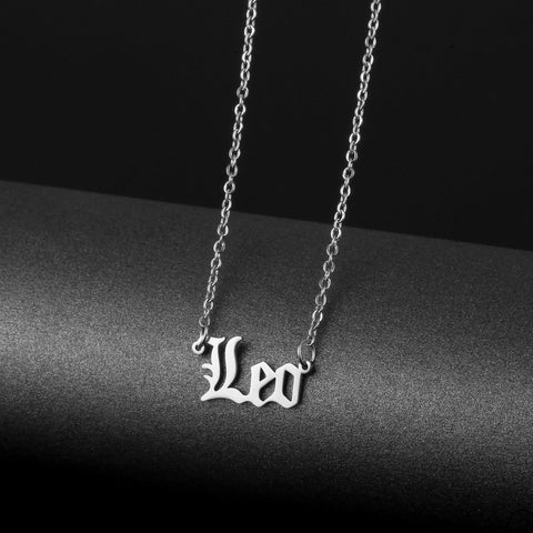 Stainless steel name necklace female zodiac necklace personality letters clavicle chain