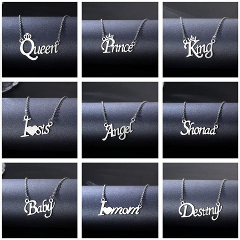 Stainless steel name necklace female zodiac necklace personality letters clavicle chain