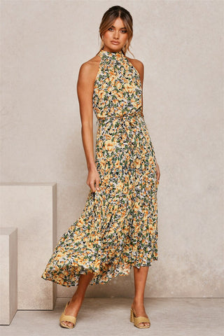 Women Solid Dot Long Dresses 2023 Summer Sexy Halter Strapless Lace Up Dress Female Boho Beach Holiday Maxi Dresses Casual Robe