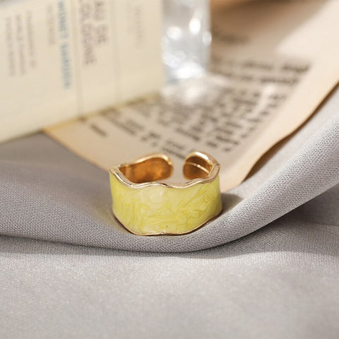 Women's Open Ring Vintage Gold Double Oil Drop Luxury Irregular Adjustable Ring Hot Sale Fashion Wedding Jewelry Gift Wholesale