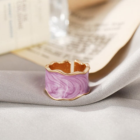 Women's Open Ring Vintage Gold Double Oil Drop Luxury Irregular Adjustable Ring Hot Sale Fashion Wedding Jewelry Gift Wholesale