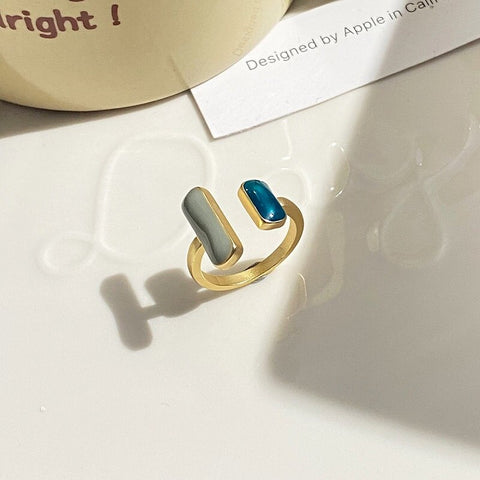 Women's Open Ring Vintage Gold Double Oil Drop Luxury Irregular Adjustable Ring Hot Sale Fashion Wedding Jewelry Gift Wholesale