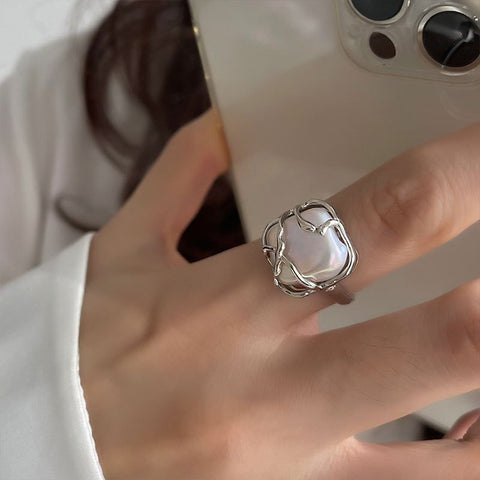 Women's Open Ring Vintage Gold Double Oil Drop Luxury Irregular Adjustable Ring Hot Sale Fashion Wedding Jewelry Gift Wholesale