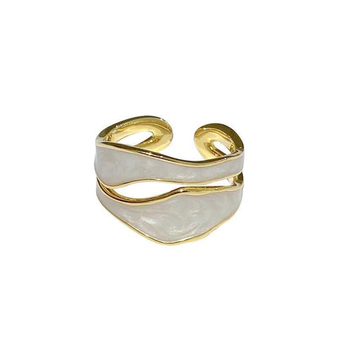 Women's Open Ring Vintage Gold Double Oil Drop Luxury Irregular Adjustable Ring Hot Sale Fashion Wedding Jewelry Gift Wholesale