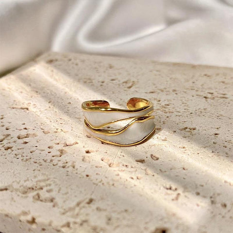 Women's Open Ring Vintage Gold Double Oil Drop Luxury Irregular Adjustable Ring Hot Sale Fashion Wedding Jewelry Gift Wholesale