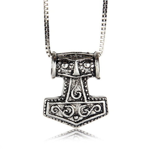 thor's hammer mjolnir pendant necklace viking scandinavian norse viking necklace with stainless steel chain